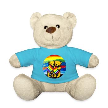 Schwule Teddybären - Teddy - Atollblau - Vorne