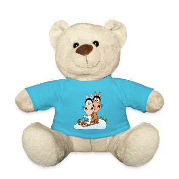 PFERDE - PONYS - RODELN - SCHLITTEN - WINTER - Teddy - Atollblau - Vorne
