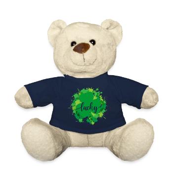 Aquarelle Saint Patrick Fête - Nounours - bleu marine - Devant