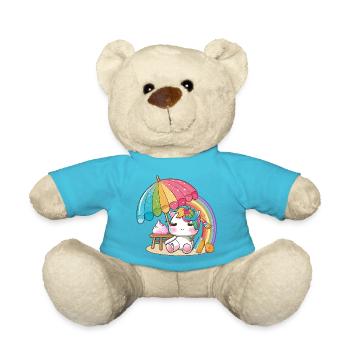 Rainbow unicorn for children - colorful and cheerful - Teddy Bear - atoll blue - Front
