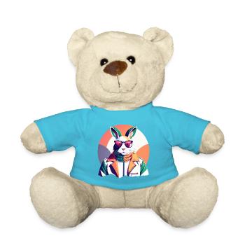 Hase, Osterhase - Teddy - Atollblau - Vorne