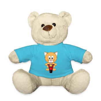 MOTORRAD - BIKER - KATZE - TIER - KIND - BABY - Teddy - Atollblau - Vorne
