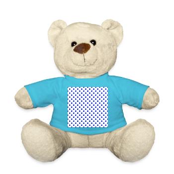 Tupfen weiß und blau - Teddy - Atollblau - Vorne