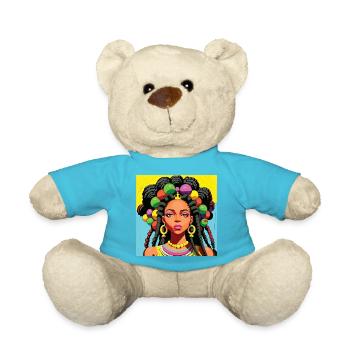Schwarze Frau mit Dreadlocks - Teddy - Atollblau - Vorne
