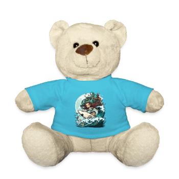 Surfing Siren - Teddy Bear - atoll blue - Front