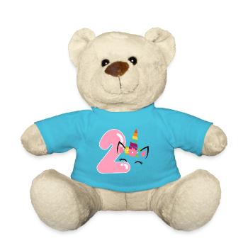 Licorne du 2ème anniversaire - Nounours - bleu outremer - Devant