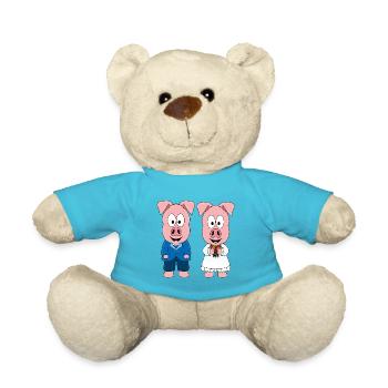 HOCHZEIT - BRAUTPAAR - LIEBE - SCHWEINE - SCHWEIN - Teddy - Atollblau - Vorne