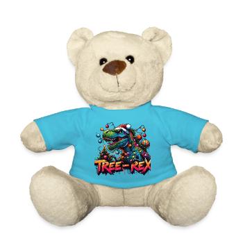 Tree Rex Decorated Dino Rocks Christmas - Teddy Bear - atoll blue - Front
