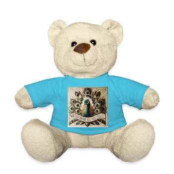 Pfau Art Deco Don't let anyone dull your sparkle - Teddy - Atollblau - Vorne