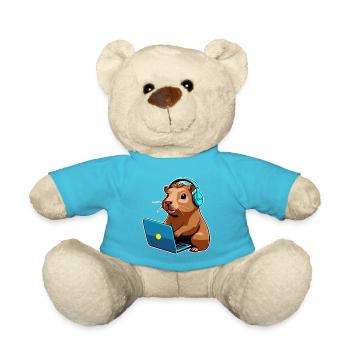 Capybara Programmierer Coder Computer - Teddy - Atollblau - Vorne