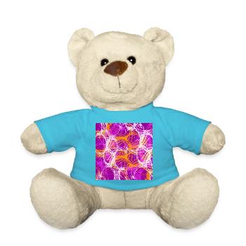 Abstract color loops in purple and orange - Teddy Bear - atoll blue - Front