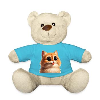 Cat with huge eyes - Teddy Bear - atoll blue - Front