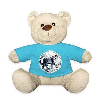 Snow Leopard Leopard White Leopard - Teddy Bear - atoll blue - Front