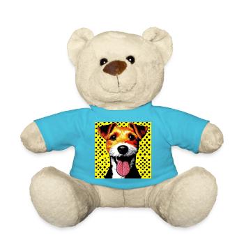 Hund Foxterrier Jack Russell Pop Art - Teddy - Atollblau - Vorne