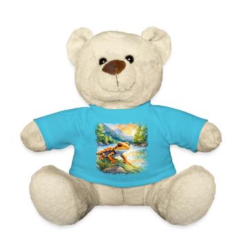 Mignonne jeune salamandre de feu - Nounours - bleu outremer - Devant
