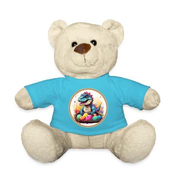 Dinobaby kleiner Dinosaurier im Osternes - Teddy - Atollblau - Vorne