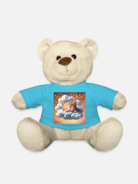 schlafende Katze - Teddy - Atollblau