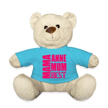 Muttertag Mehrsprachigkeit - Teddy - Atollblau - Vorne