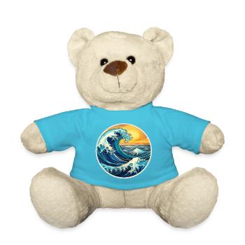 Illustration de grosses vagues – Maritime Retro Design - Nounours - bleu outremer - Devant