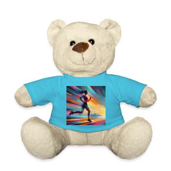 Laufende Frau 1 - Teddy - Atollblau - Vorne