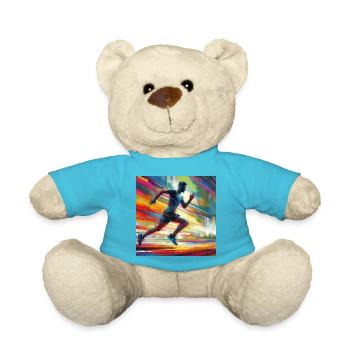 Laufender Mann 1 - Teddy - Atollblau - Vorne
