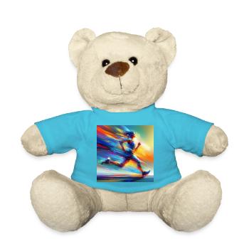 Laufende Frau 2 - Teddy - Atollblau - Vorne