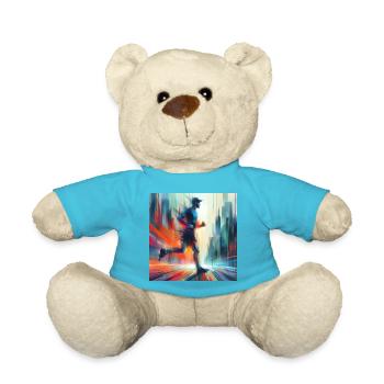 Laufender Mann 4 - Teddy - Atollblau - Vorne