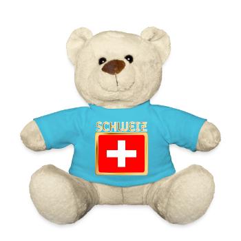 SCHWEIZERISCHE FAHNE SCHWEIZ - Teddy - Atollblau - Vorne