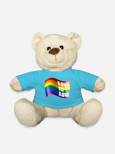 Regenbogen Liebe ist Liebe - Teddy - Atollblau