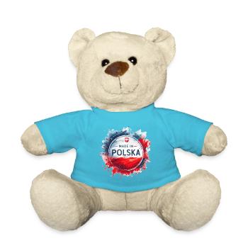Made in Polska Pologne Polonais Rouge Blanc Cadeau - Nounours - bleu outremer - Devant