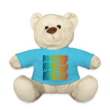 Road trip motif for unforgettable adventures - Teddy Bear - atoll blue - Front