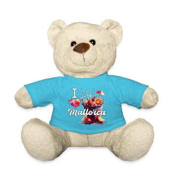 I love Mallorca gift - Teddy Bear - atoll blue - Front