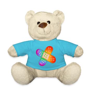 RAINBOW PATCH - Teddy Bear - atoll blue - Front