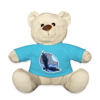 Rabe im Flug vor Nachthimmel - Teddy - Atollblau - Vorne