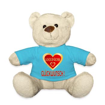 GLÜCKWUNSCH LOGOPÄDIN LOGOPÄDIE - Teddy - Atollblau - Vorne