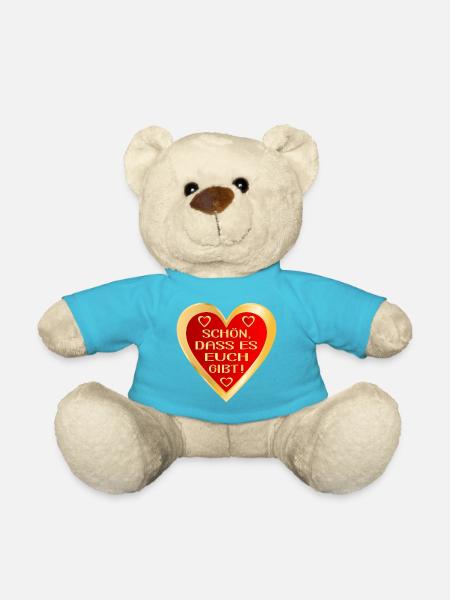 SCHÖN DASS ES EUCH GIBT HERZ - Teddy - Atollblau