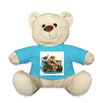 The Whimsical Fishing Expedition - Teddy Bear - atoll blue - Front