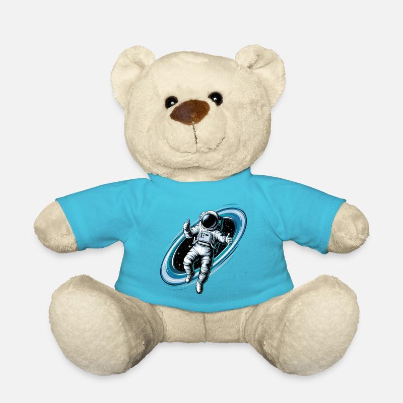 Cool astronaut in space with thumbs up - Teddy Bear - atoll blue