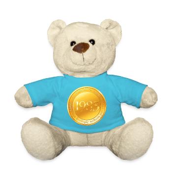Jahrgang 1985 geboren Goldmünze - Teddy - Atollblau - Vorne