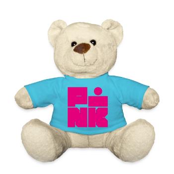 Bold & Fun – PINK Statement in knalligem Style - Teddy - Atollblau - Vorne