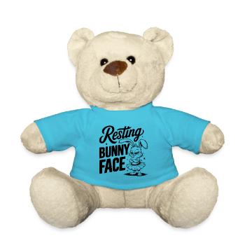 Resting Bunny Face - Teddy Bear - atoll blue - Front