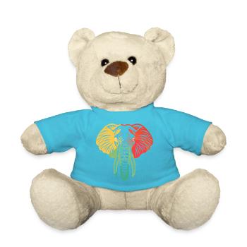 Tête d’éléphant coloré - Nounours - bleu outremer - Devant