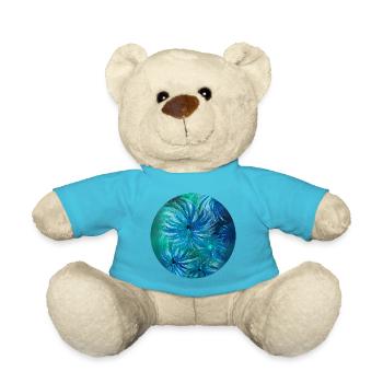 Summer colours - hand-painted by Martina Eßer - Teddy Bear - atoll blue - Front