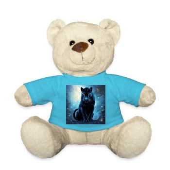 Power Animal Dark Panther - Teddy Bear - atoll blue - Front