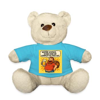 Six Pack oder Fass - Teddy - Atollblau - Vorne