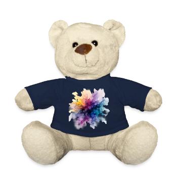 Color Explosion: Abstract Watercolor Color Frenzy - Teddy Bear - french navy - Front