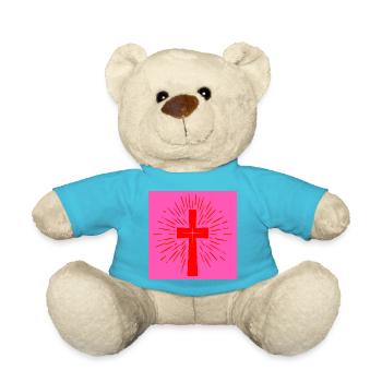 Kirche Christliches Kreuz - Christlicher Glaube - Teddy - Atollblau - Vorne