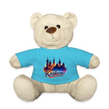 Krakau Kraków Stadt Polen Geschenk - Teddy - Atollblau - Vorne