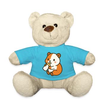Flask Happiness Guinea Pig - Teddy Bear - atoll blue - Front