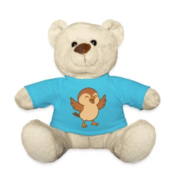 Little lucky sparrow - Teddy Bear - atoll blue - Front